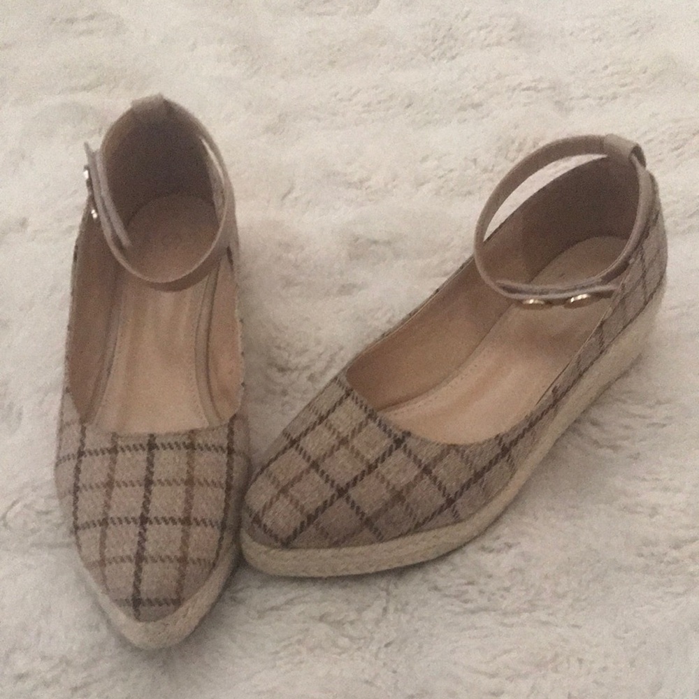 Plaid Ankle Strap Women Shoes